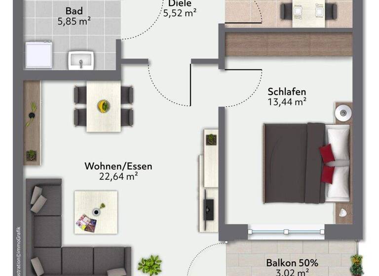 Wohnung zum Kauf 299.000 € 2 Zimmer 56,1 m² 1. Geschoss Seeshaupt 82402