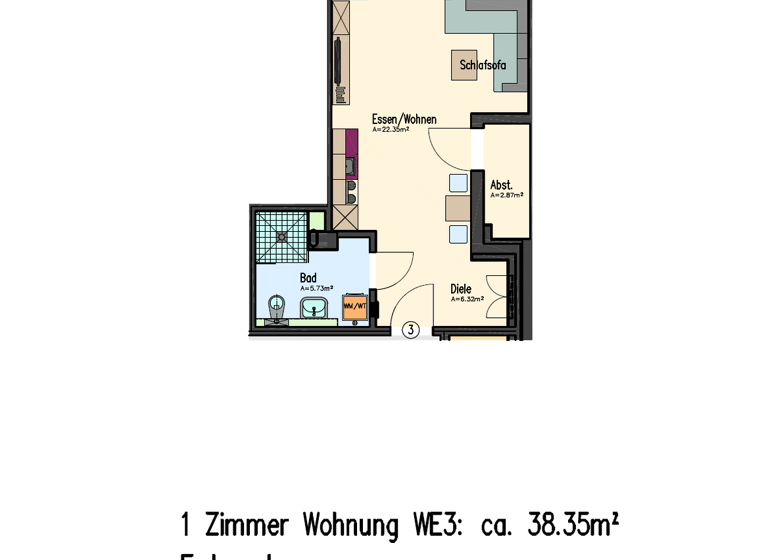 Studio zur Miete - Erstbezug 568 € 1 Zimmer 38,4 m² EG frei ab 01.05.2026 Balhornstraße 29 Kernstadt Paderborn 33102