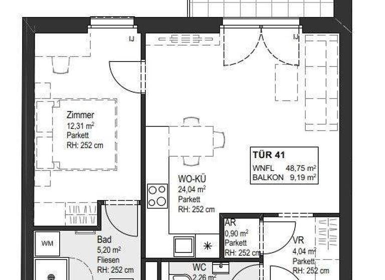 Wohnung zur Miete - Erstbezug 867 € 2 Zimmer 48,8 m² 4. Geschoss Wien 1150