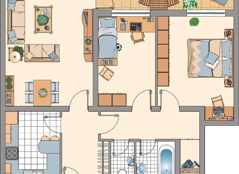 Wohnung zur Miete 469 € 3 Zimmer 77 m² 7. Geschoss Hülsberger Straße 1 Lüttringhausen Remscheid 42899