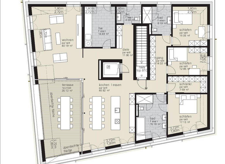 Penthouse zum Kauf - Erstbezug 1.990.000 € 4 Zimmer 192,1 m² 3. Geschoss Lustenau 6890