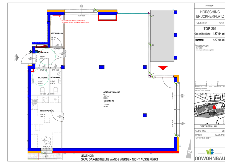 Sonstiges zum Kauf - Erstbezug 324.712 € 2 Zimmer 137,9 m² Brucknerplatz Hörsching 4063