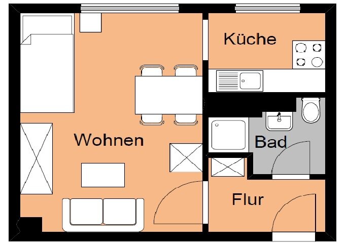 Wohnung zur Miete 196 € 1 Zimmer 25,1 m²<br/>Wohnfläche 4.<br/>Geschoss Schöninger Straße 11 Oschersleben Oschersleben 39387