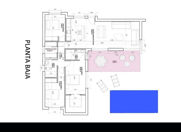 Doppelhaushälfte zum Kauf provisionsfrei 505.900 € 3 Zimmer 129 m² 765 m² Grundstück Monforte del Cid