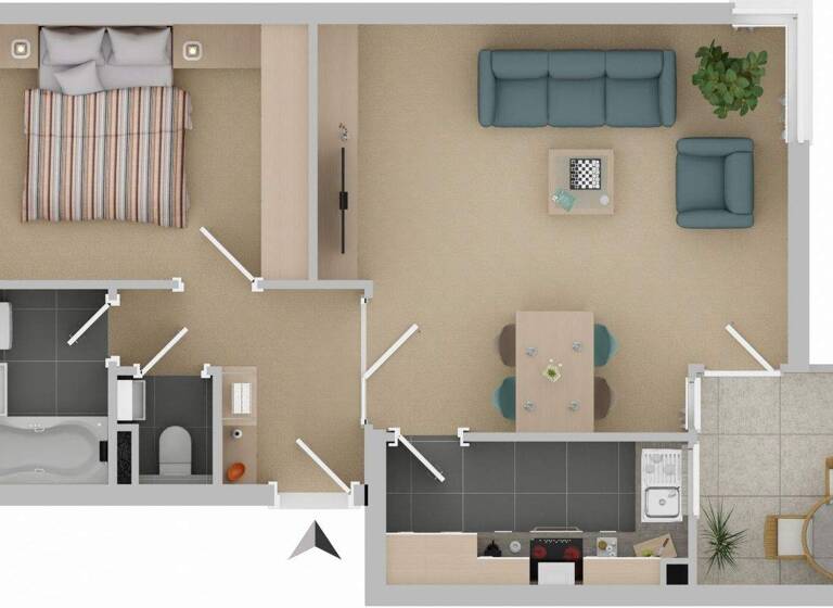 Wohnung zum Kauf 244.000 € 2 Zimmer 51 m² 1. Geschoss Birkach Stuttgart 70599