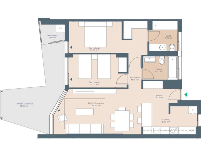 Penthouse zum Kauf - Erstbezug 726.000 € 3 Zimmer 100 m² 3. Geschoss Palmanova 07181