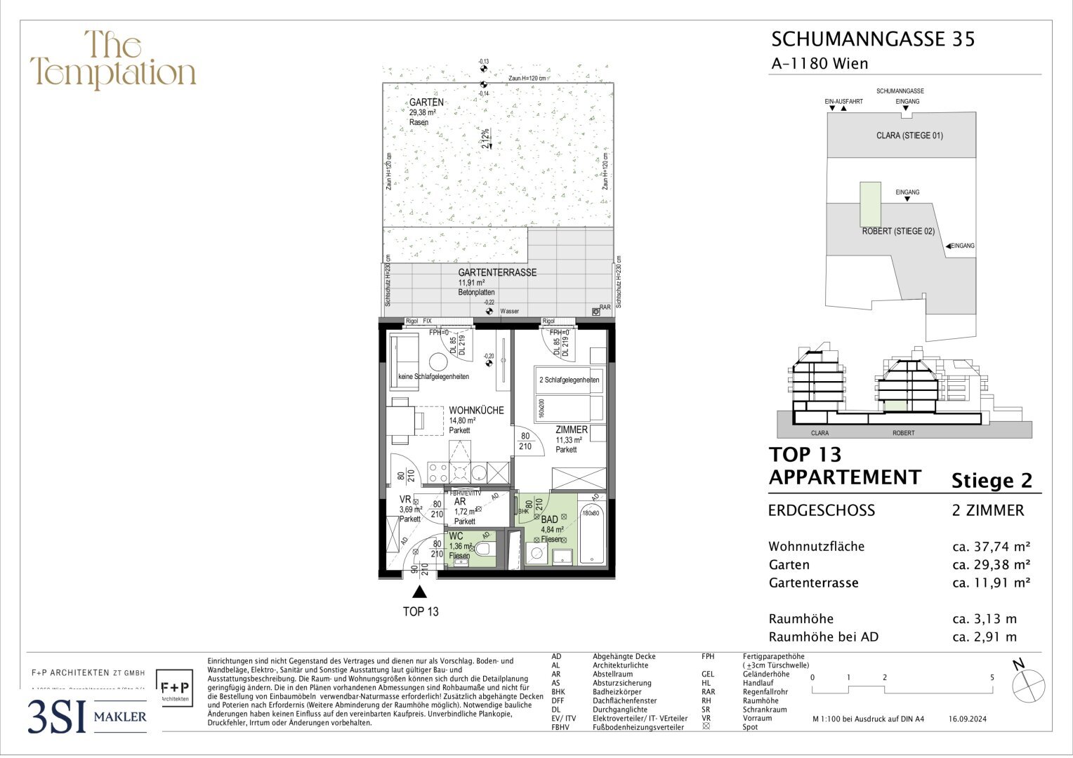 Büro-/Praxisfläche zum Kauf 257.100 € 2 Zimmer Schumanngasse 35 Wien 1180