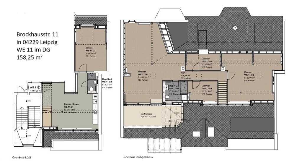 Wohnung zur Miete 1.820 € 4 Zimmer 158,3 m²<br/>Wohnfläche 01.01.2025<br/>Verfügbarkeit Brockhausstr. 11 Schleußig Leipzig 04229