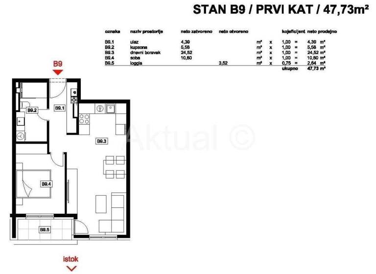 Wohnung zum Kauf 176.601 € 3 Zimmer 48 m² 1. Geschoss Gornji grad - Medvescak