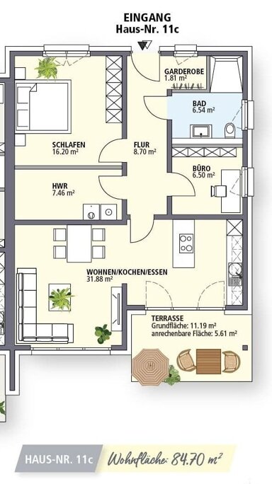 Reihenendhaus zum Kauf 330.600 € 3 Zimmer 84,7 m² 7.333 m² Grundstück Lahde Petershagen 32469