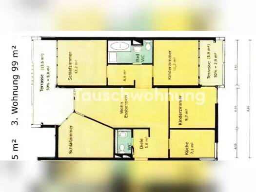 Wohnung zur Miete Tauschwohnung 1.500 € 4 Zimmer 100 m² 5. Geschoss Wiehre Süd 79100