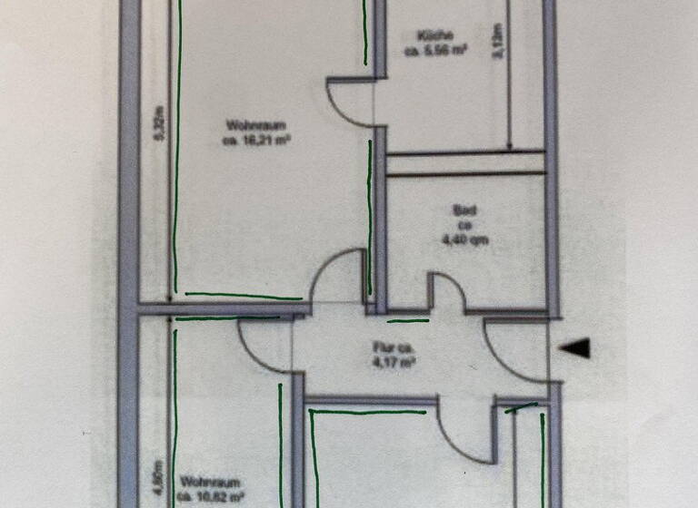 Wohnung zur Miete 790 € 2 Zimmer 45 m² 4. Geschoss Ernst-Thälmann-Ring 59 Schönwalde I Greifswald 17491