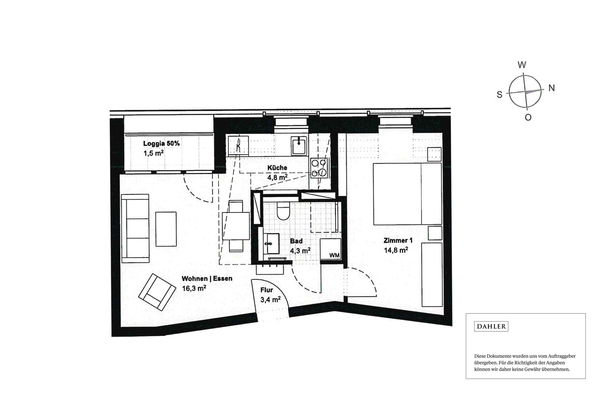 Wohnung zum Kauf 342.000 € 2 Zimmer 45,1 m²<br/>Wohnfläche 3.<br/>Geschoss Mitte Hannover / Mitte 30159