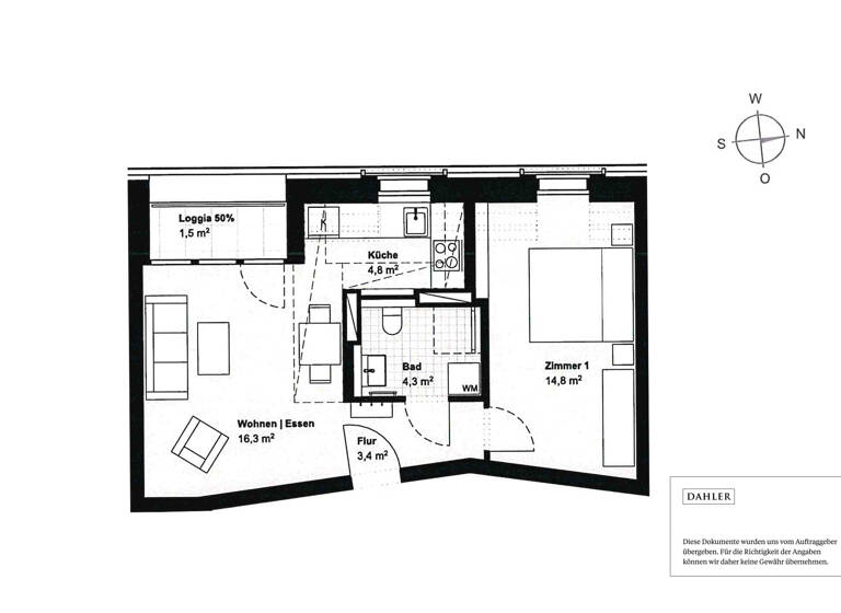Wohnung zum Kauf 342.000 € 2 Zimmer 45,1 m²<br/>Wohnfläche 3.<br/>Geschoss Mitte Hannover / Mitte 30159