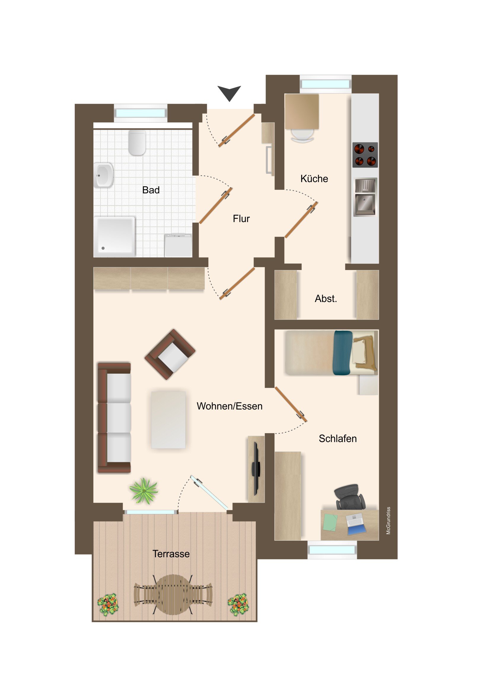 Wohnung zum Kauf als Kapitalanlage geeignet 195.000 € 2 Zimmer 50,8 m²<br/>Wohnfläche Hardersweg Trittau 22946