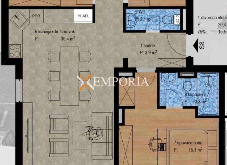 Wohnung zum Kauf 484.348 € 4 Zimmer 127 m² 2. Geschoss Arbanasi do Crno