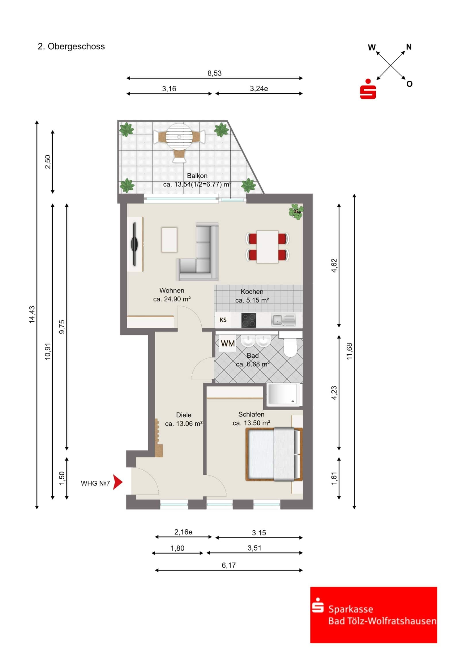 Wohnung zum Kauf provisionsfrei 525.000 € 2 Zimmer 70,1 m²<br/>Wohnfläche Gartenberg Geretsried 82538