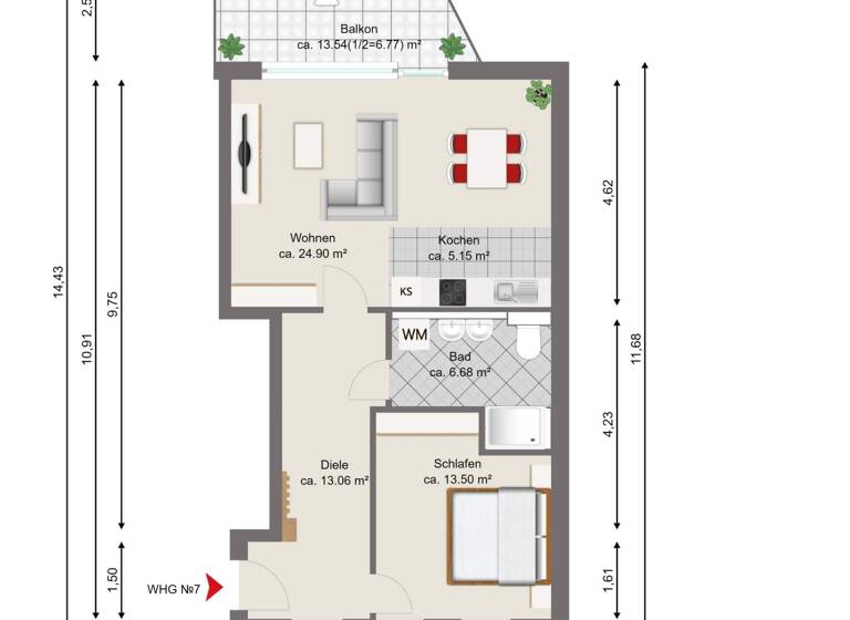 Wohnung zum Kauf provisionsfrei 525.000 € 2 Zimmer 70,1 m² Gartenberg Geretsried 82538