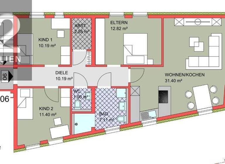 Wohnung zum Kauf - Erstbezug 386.500 € 4 Zimmer 90,5 m² 1. Geschoss Wittlich 54516