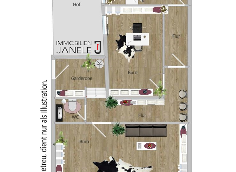 Bürofläche zur Miete provisionsfrei 890 € 3 Zimmer 76,4 m² Bürofläche Innenstadt Regensburg 93047