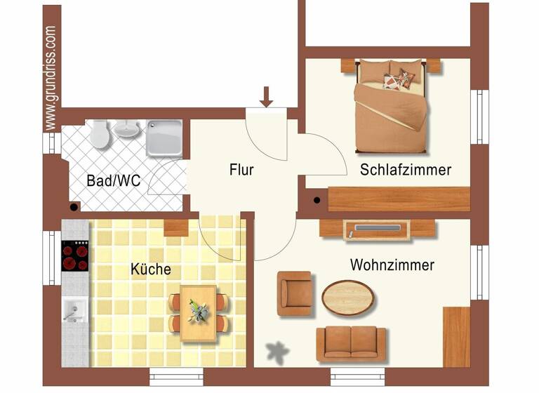Wohnung zur Miete 300 € 2 Zimmer 46,2 m² 2. Geschoss frei ab sofort Markersdorf Claußnitz 09236