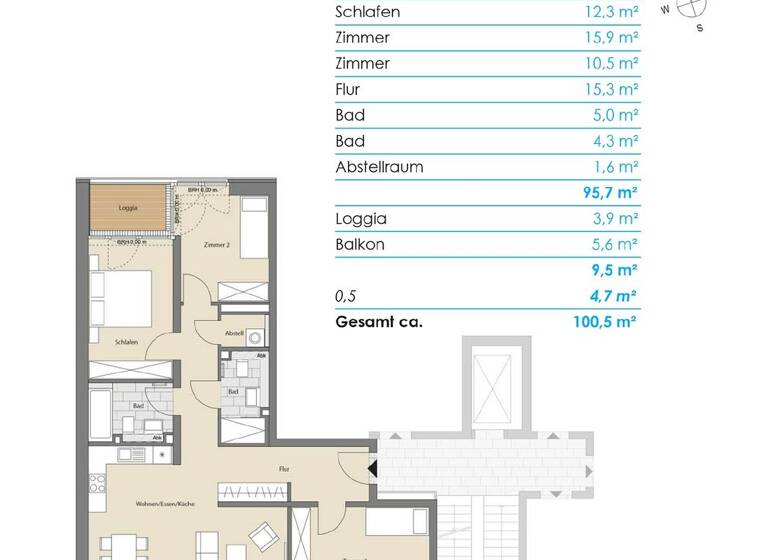Wohnung zum Kauf - Erstbezug provisionsfrei 518.200 € 4 Zimmer 100,5 m² Gaarden-Ost Kiel 24143