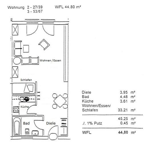 Studio zur Miete 269 € 1 Zimmer 44,8 m²<br/>Wohnfläche 1.<br/>Geschoss ab sofort<br/>Verfügbarkeit Carl-von-Ossietzky-Str. 200a Gablenz 245 Chemnitz 09127