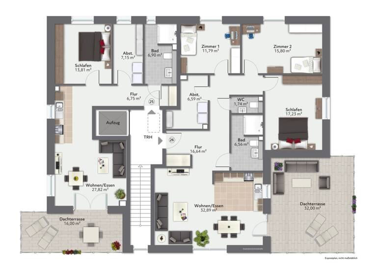 Penthouse zum Kauf - Erstbezug 564.000 € 4 Zimmer 125,3 m² Achim 28832