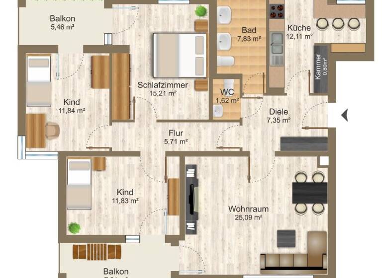 Wohnung zum Kauf 795.000 € 4 Zimmer 107 m² 1. Geschoss frei ab sofort Grünwald 82031