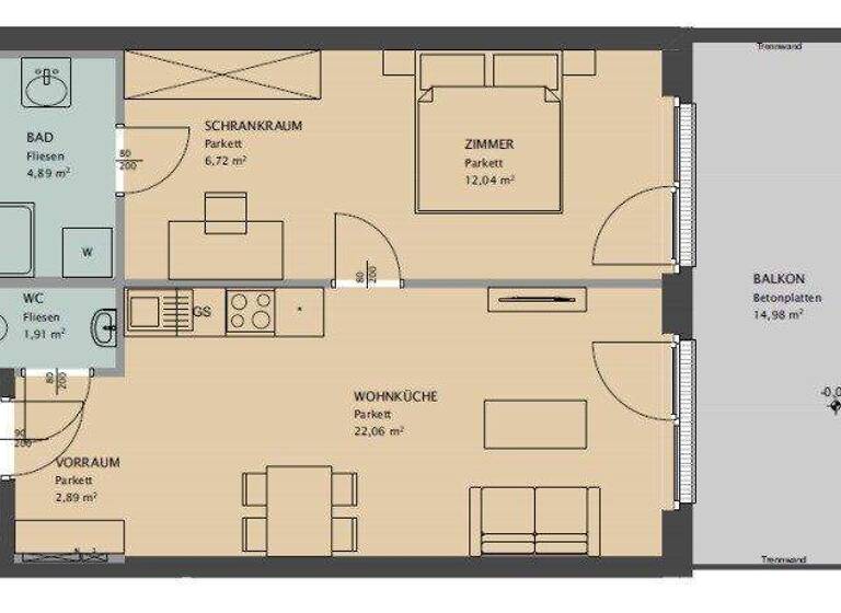 Wohnung zur Miete 992 € 2 Zimmer 1. Geschoss frei ab 01.03.2026 Dresdner Straße Wien 1200