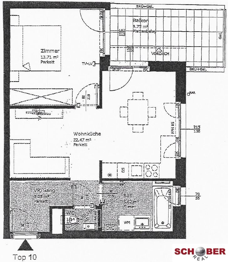 Wohnung zur Miete 646 € 2 Zimmer 48,2 m²<br/>Wohnfläche 2.<br/>Geschoss Kellerberggasse Wien 1230