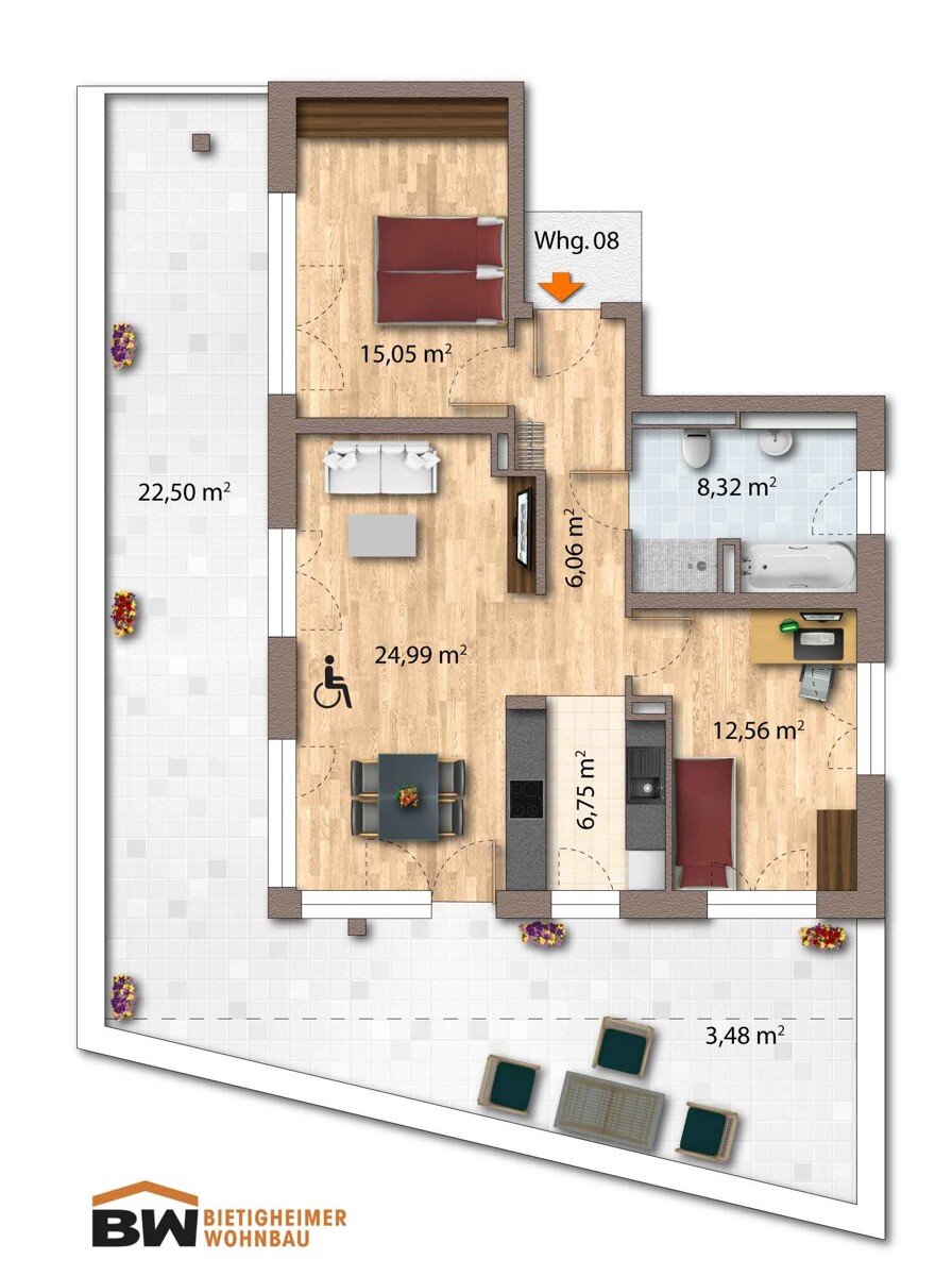 Wohnung zur Miete 1.550 € 3 Zimmer 99,7 m²<br/>Wohnfläche EG<br/>Geschoss ab sofort<br/>Verfügbarkeit Luise-Kämpf-Straße 8 Buch Bietigheim-Bissingen 74321