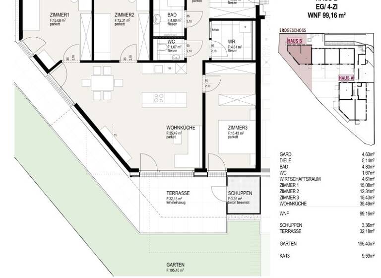Wohnung zum Kauf - Erstbezug 858.000 € 4 Zimmer 99,2 m² Südtiroler Straße 2 Hall in Tirol 6060