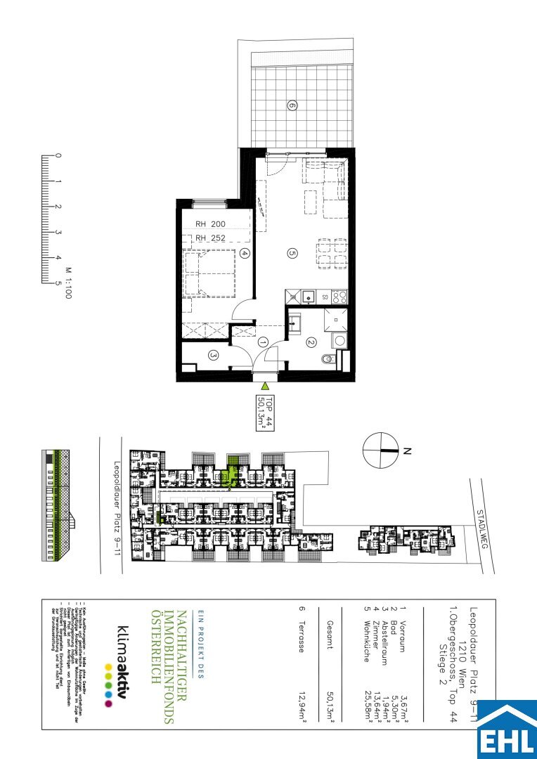 Wohnung zur Miete 733 € 2 Zimmer 50,1 m²<br/>Wohnfläche 1.<br/>Geschoss Leopoldauer Platz 9-11 Wien 1210