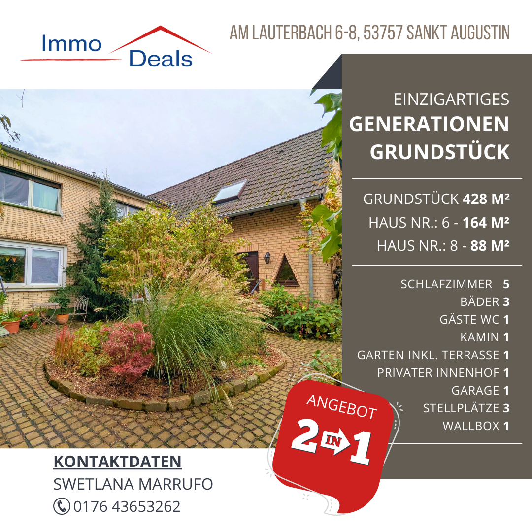 Mehrfamilienhaus zum Kauf 629.500 € 5 Zimmer 252 m²<br/>Wohnfläche 428 m²<br/>Grundstück ab sofort<br/>Verfügbarkeit Am Lauterbach 6-8 Birlinghoven Sankt Augustin 53757