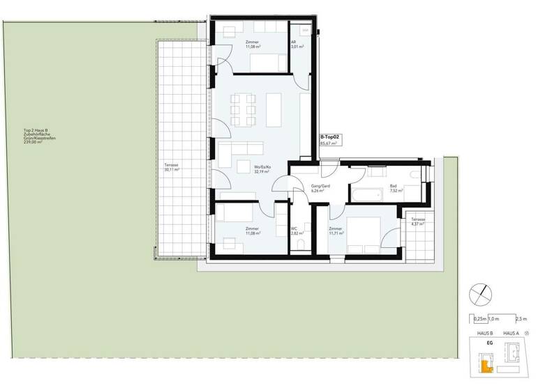 Wohnung zum Kauf - Erstbezug provisionsfrei 557.927 € 4 Zimmer 85,7 m² EG Walter-Goldschmidt-Gasse 10 Sankt Peter Graz 8042