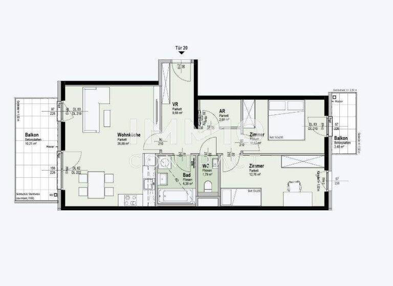 Wohnung zum Kauf - Erstbezug 495.600 € 3 Zimmer 68,8 m² 2. Geschoss Wien 1210
