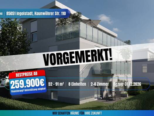 Terrassenwohnung zum Kauf - Neubau provisionsfrei als Kapitalanlage geeignet 439.900 € 3 Zimmer 85 m² Haunwöhrer Straße 110 Ingolstadt Ingolstadt 85051