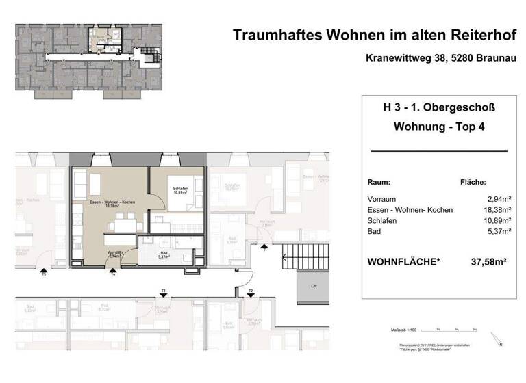 Wohnung zum Kauf 190.000 € 2 Zimmer 38 m² 2. Geschoss Kranewittweg 40 Braunau am Inn 5280