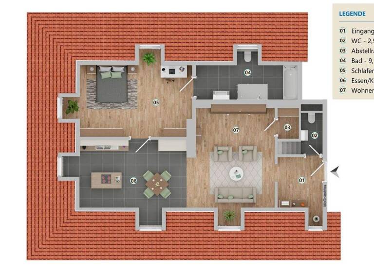 Wohnung zum Kauf 320.000 € 2,5 Zimmer 87 m² 2. Geschoss Großauheim Hanau 63457