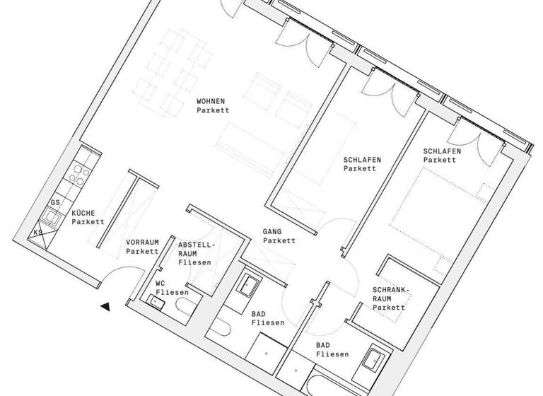 Wohnung zur Miete - Erstbezug 1.837 € 3 Zimmer 91 m² 11. Geschoss Wien 1220