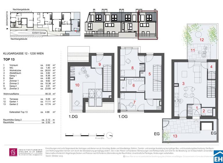 Wohnung zum Kauf - Erstbezug 580.000 € 3 Zimmer 95,3 m² EG Klugargasse Wien 1230