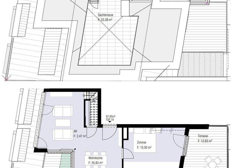 Penthouse zum Kauf - Erstbezug 963.300 € 2 Zimmer 62,8 m² 5. Geschoss Wien,Mariahilf 1060