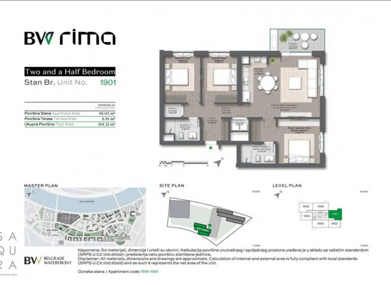 Wohnung zum Kauf 445.888 € 4 Zimmer 96 m² Belgrad Waterfront 11000