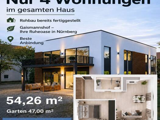 Wohnung zum Kauf - Erstbezug provisionsfrei 339.000 € 2 Zimmer 54 m² 1 Geschosse frei ab 01.04.2027 Zum Irrliacker Gaismannshof Nürnberg 90431