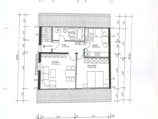 Wohnung zur Miete 300 € 2 Zimmer 47,2 m² Mühlstraße 30 Neustadt Neustadt an der Orla 07806