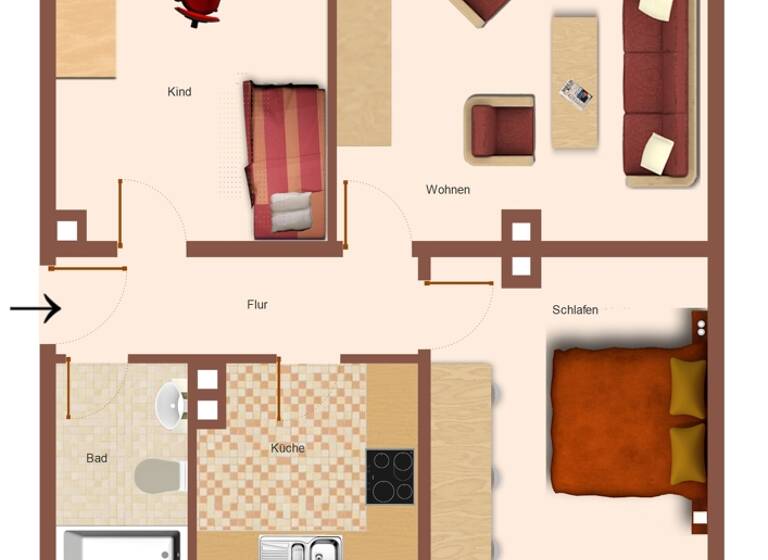 Wohnung zur Miete 580 € 3 Zimmer 70 m² 1. Geschoss frei ab sofort Neuendettelsau 91564