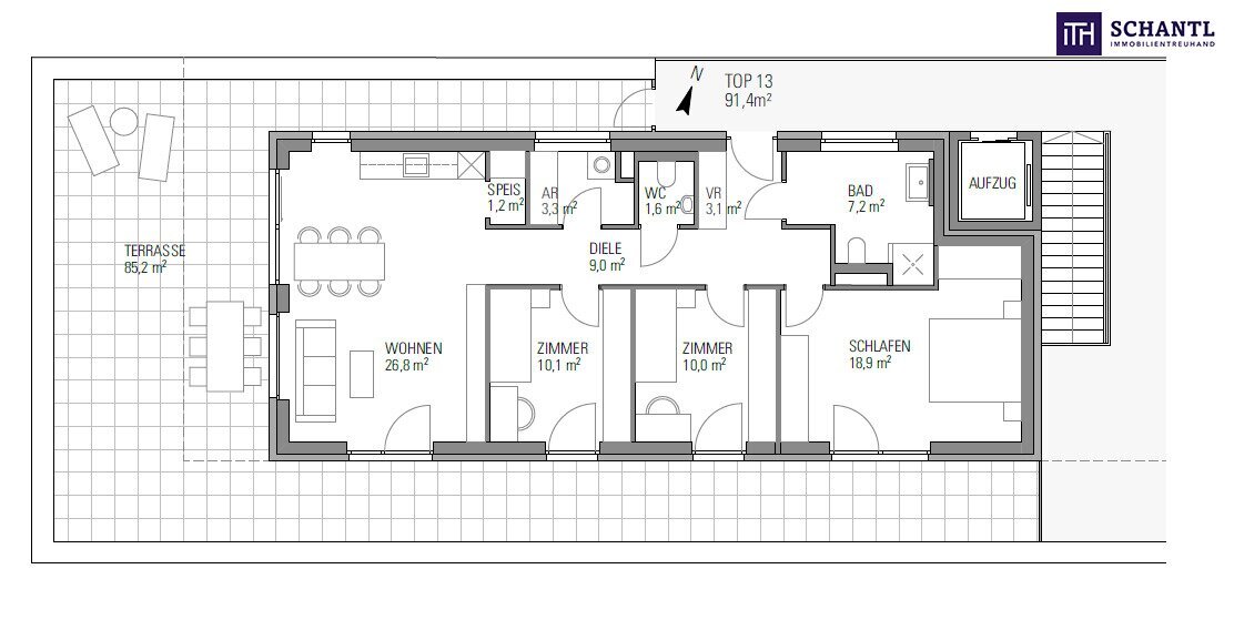 Wohnung zum Kauf provisionsfrei 562.900 € 4 Zimmer 91,4 m²<br/>Wohnfläche 4.<br/>Geschoss Zirbenweg Kalsdorf bei Graz 8401