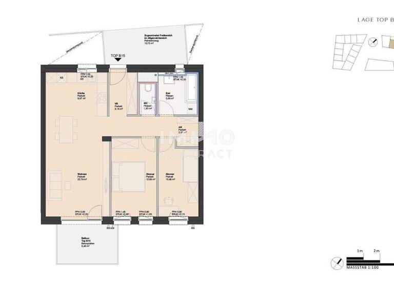 Wohnung zum Kauf - Erstbezug 325.000 € 3 Zimmer 74,8 m² Ufer Linz 4030
