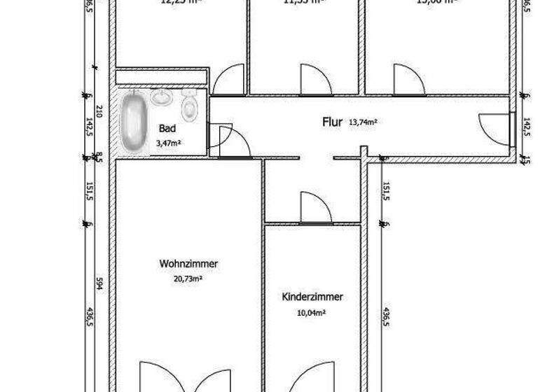 Wohnung zur Miete 689 € 4 Zimmer 89,8 m² 3. Geschoss Alte Salzstraße 102 Grünau-Ost Leipzig 04209